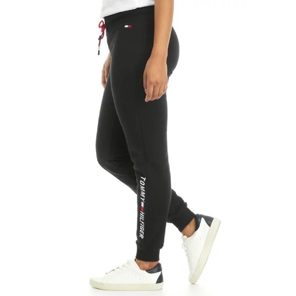 BLACK Tommy Hilfiger Embroidered Logo Joggers in Women's Size EXTRA LARGE - Picture 2 of 5